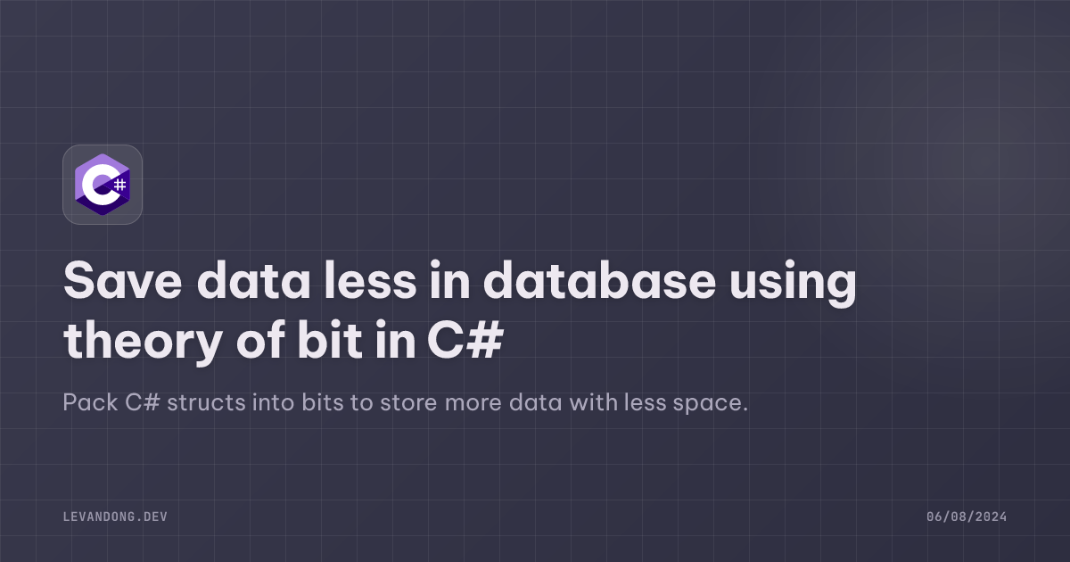 Save data less in database using theory of bit in C#